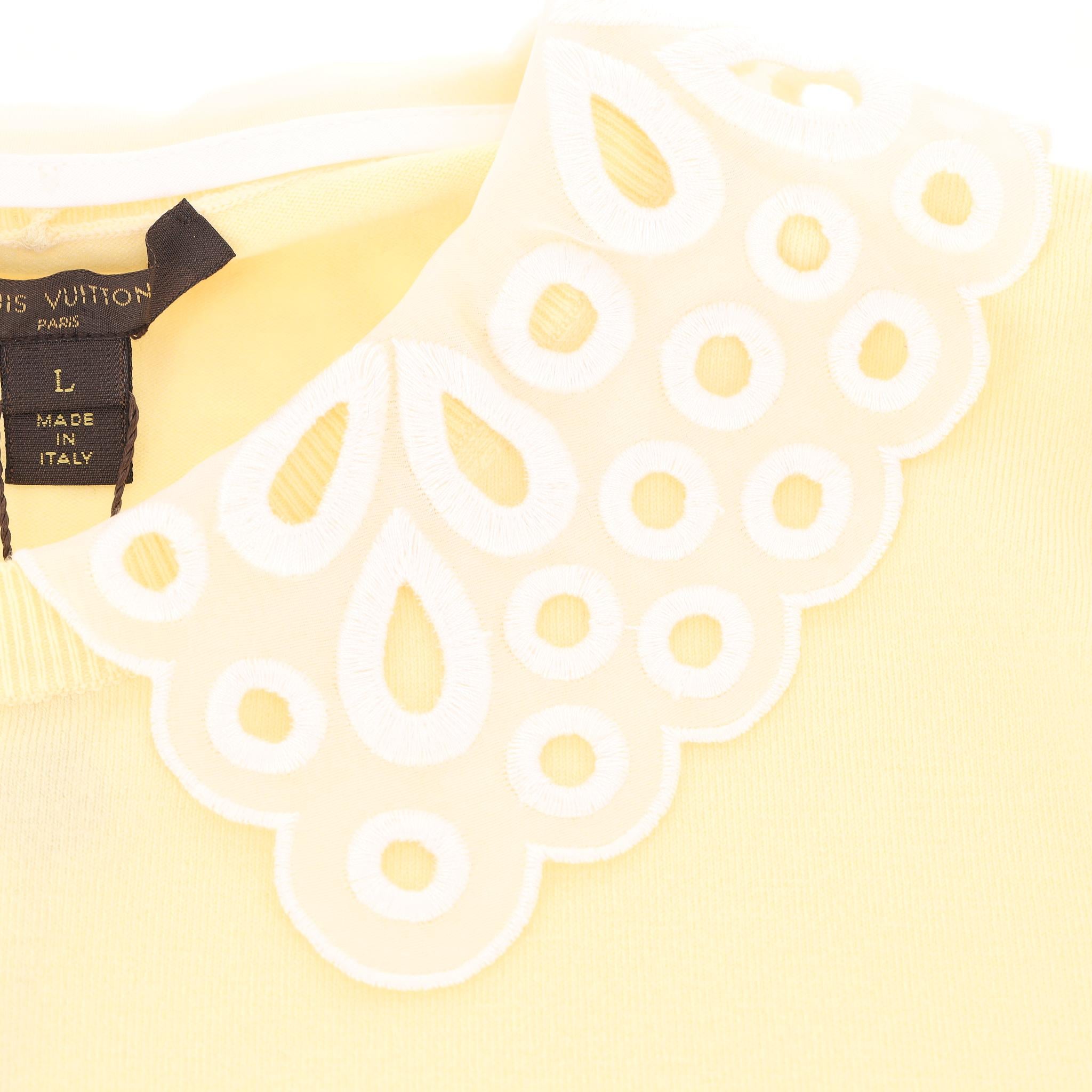 Women's Louis Vuitton Merino Wool Jumper With Broderie Anglaise Collar For Sale