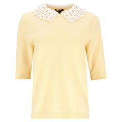 Louis Vuitton Merino Wool Jumper With Broderie Anglaise Collar