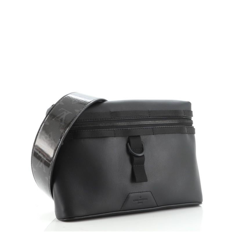 Black Louis Vuitton Messenger Bag Leather with Limited Edition Monogram Eclipse
