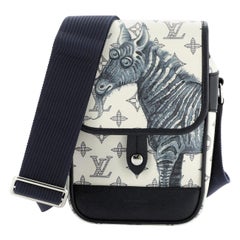 Louis Vuitton Chapman Brothers Blue Savane Monogram Lion Messenger Bag –  Savonches