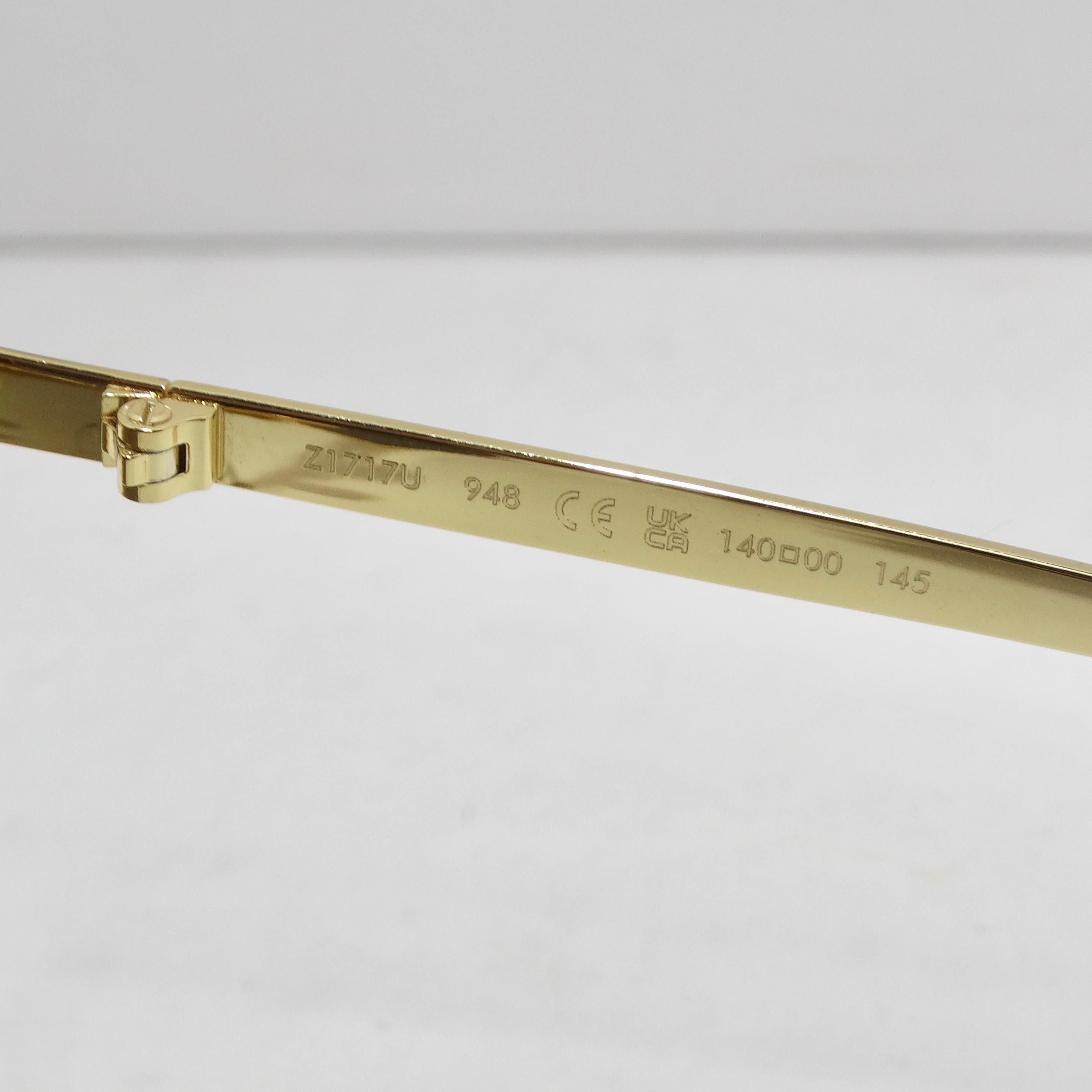 Louis Vuitton Metal LV Golden Mask Sunglasses Gold For Sale 3