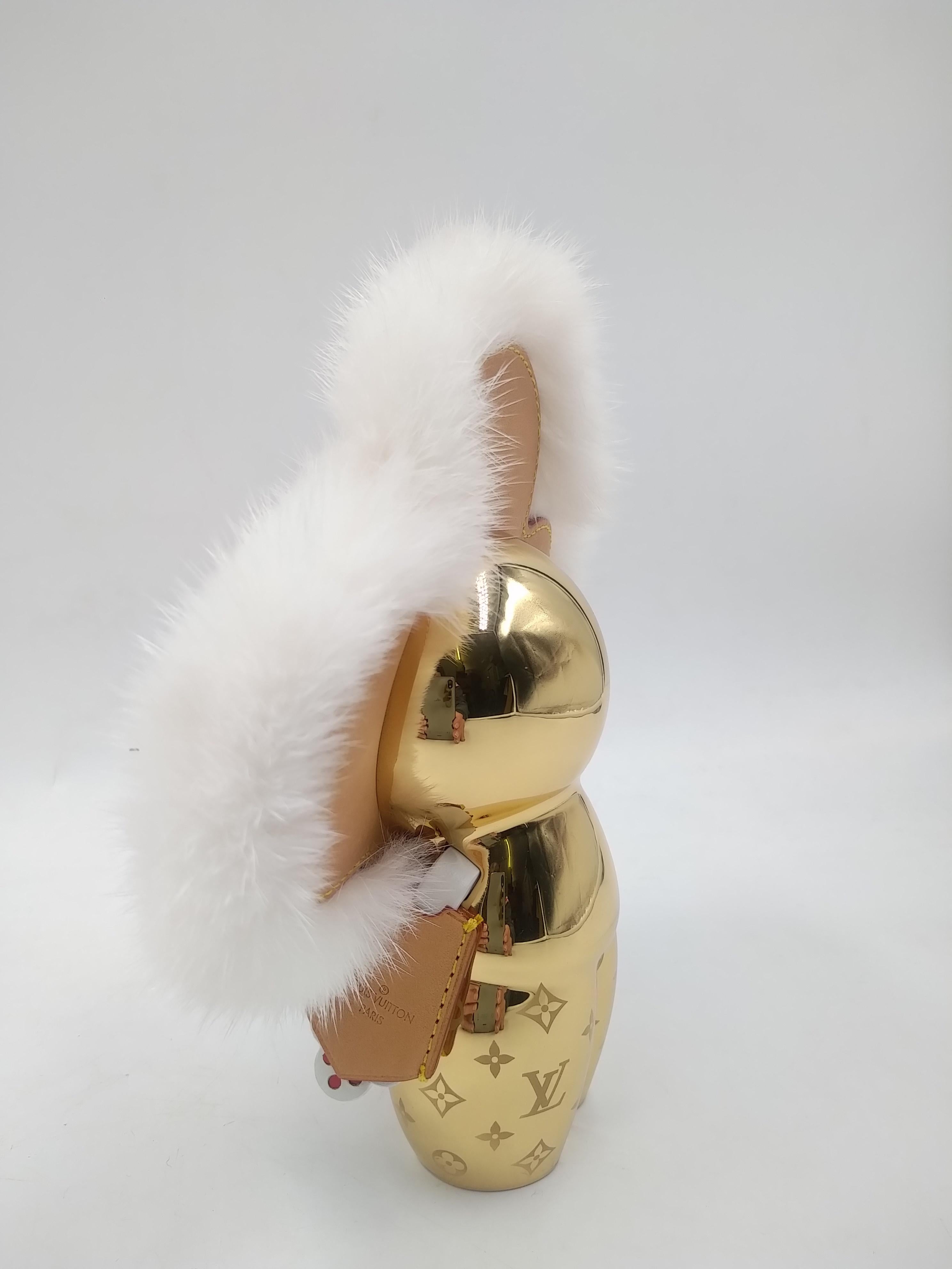 Women's or Men's Louis Vuitton Metal Mink Fur Glossy Mini Vivienne Gold For Sale