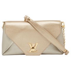 Louis Vuitton Metallic Beige/Grey Leather Love Note Bag