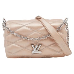 Louis Vuitton Metallic Beige Quilted Leather Go-14 Malletage MM Bag