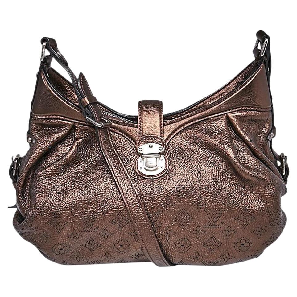 Louis Vuitton Metallic Brown Mahina Leather XS Crossbody Hobo Bag 863002 For Sale