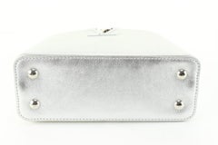 Louis Vuitton Metallic Calfskin Mini Capucines Silver Crossbody Chain 65lk718s