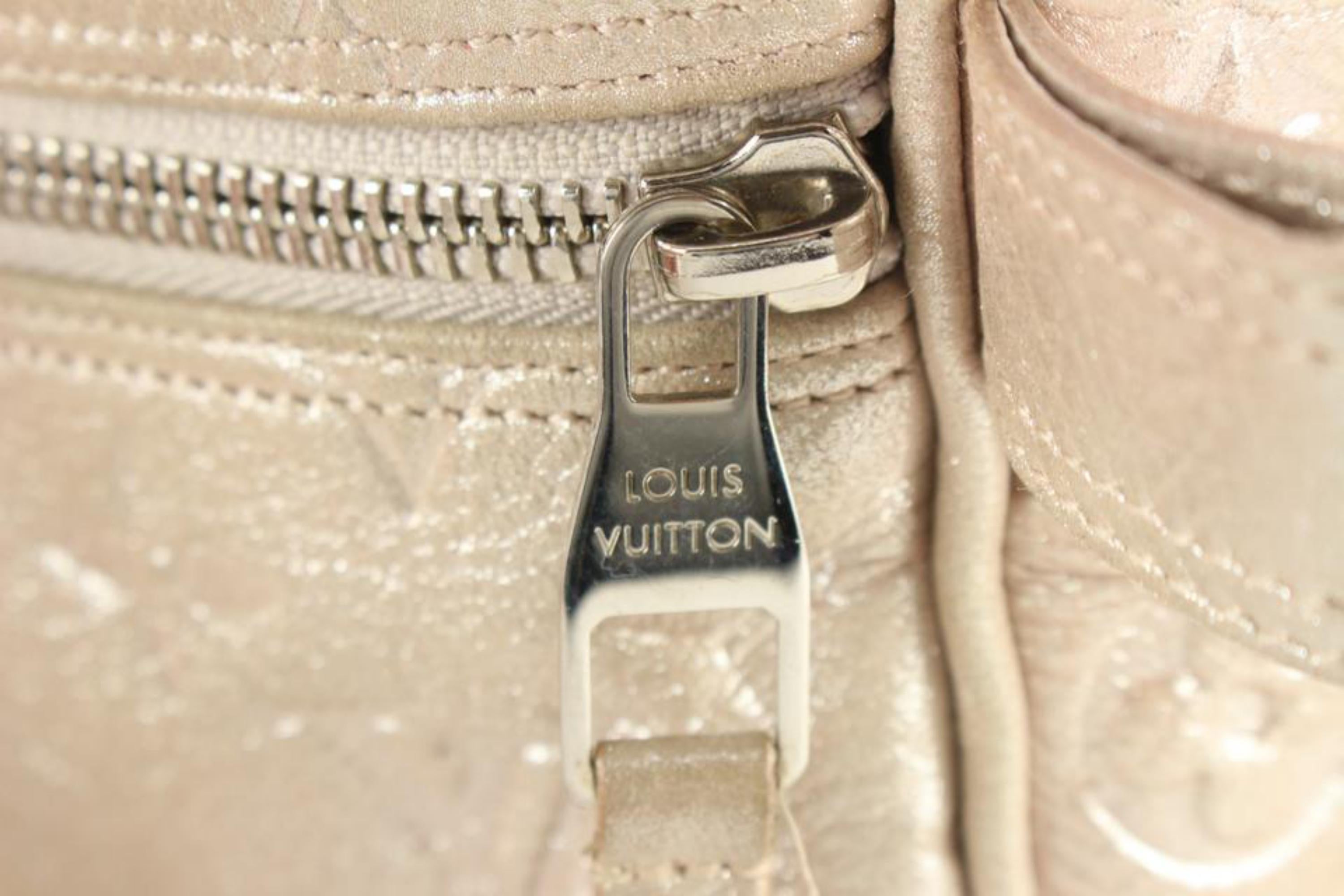 Louis Vuitton Metallic Champagne Leather Monogram Comet Boston Bag 39lu76s For Sale 2