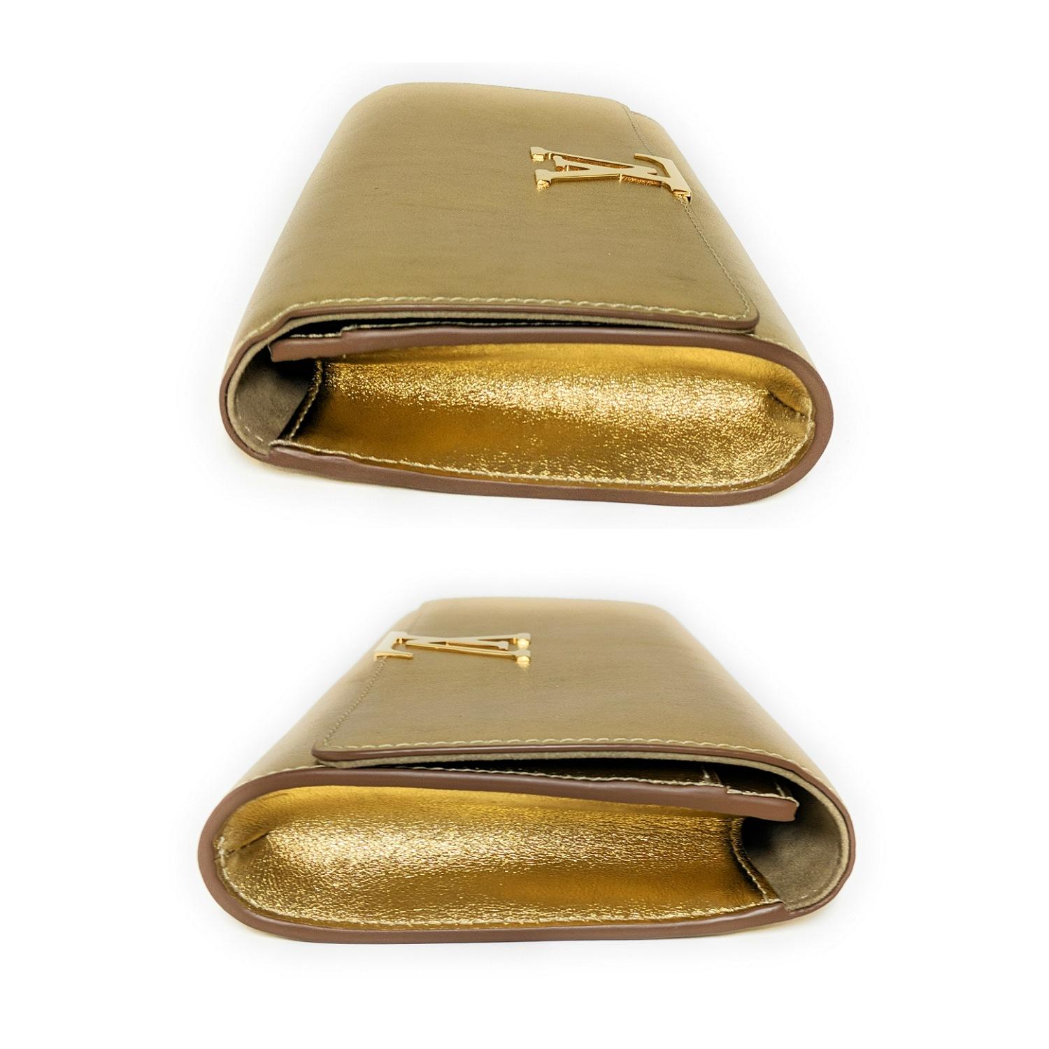 metallic gold clutch