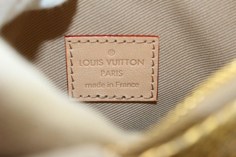 Louis Vuitton Metallic Gold Denim Monogram Nano Speedy Bandouliere 2LV627K