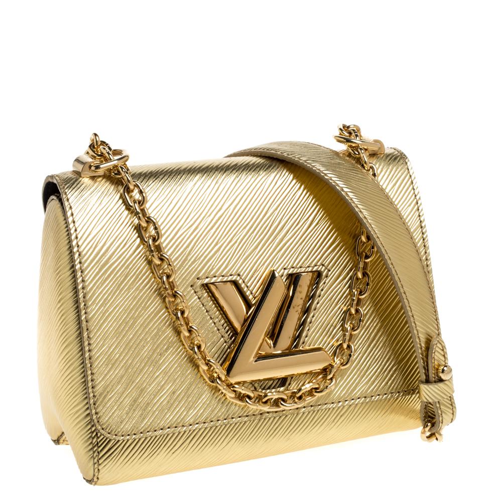 Louis Vuitton Metallic Gold Epi Leder Twist PM Tasche Damen