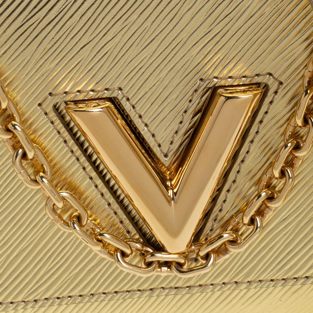 Louis Vuitton Metallic Gold Epi Leather Twist PM Bag In Good Condition In Dubai, Al Qouz 2