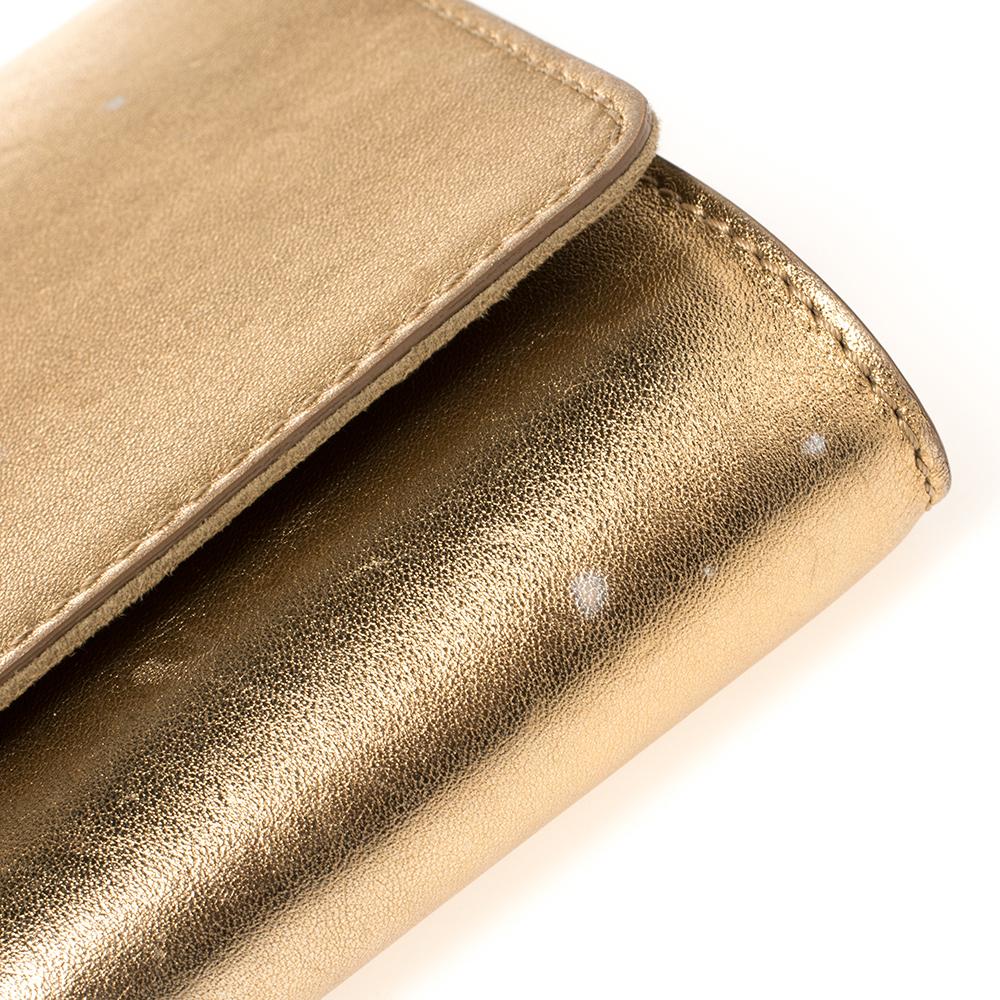 Louis Vuitton Metallic Gold Leather Louise Clutch 4