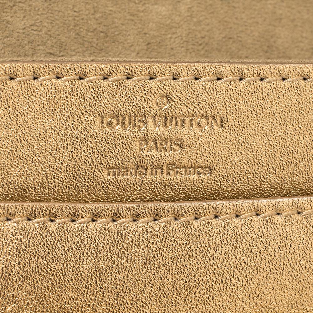 Louis Vuitton Metallic Gold Leather Louise Clutch 5