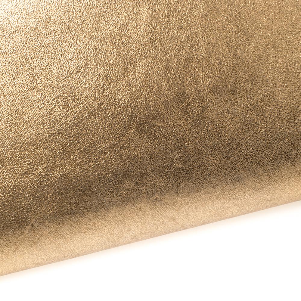 Louis Vuitton Metallic Gold Leather Louise Clutch In Fair Condition In Dubai, Al Qouz 2
