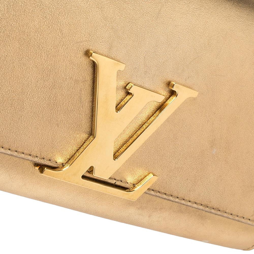 Louis Vuitton Metallic Gold Leather Louise Clutch 1