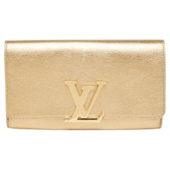 Louis Vuitton Louise Clutch aus Metallic-Gold-Leder