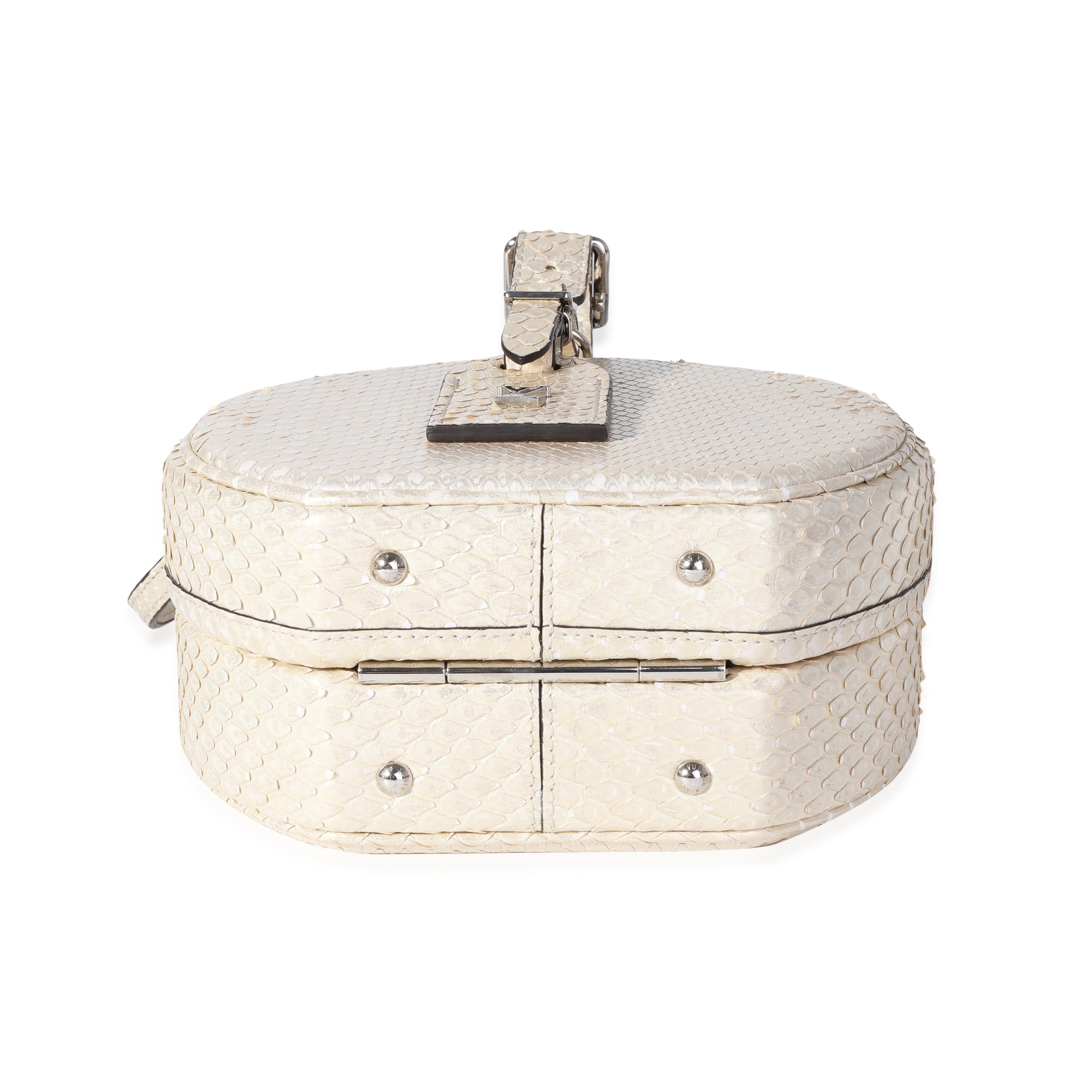 Louis Vuitton Metallic Gold Python Petite Boite Chapeau Bag In Excellent Condition In New York, NY