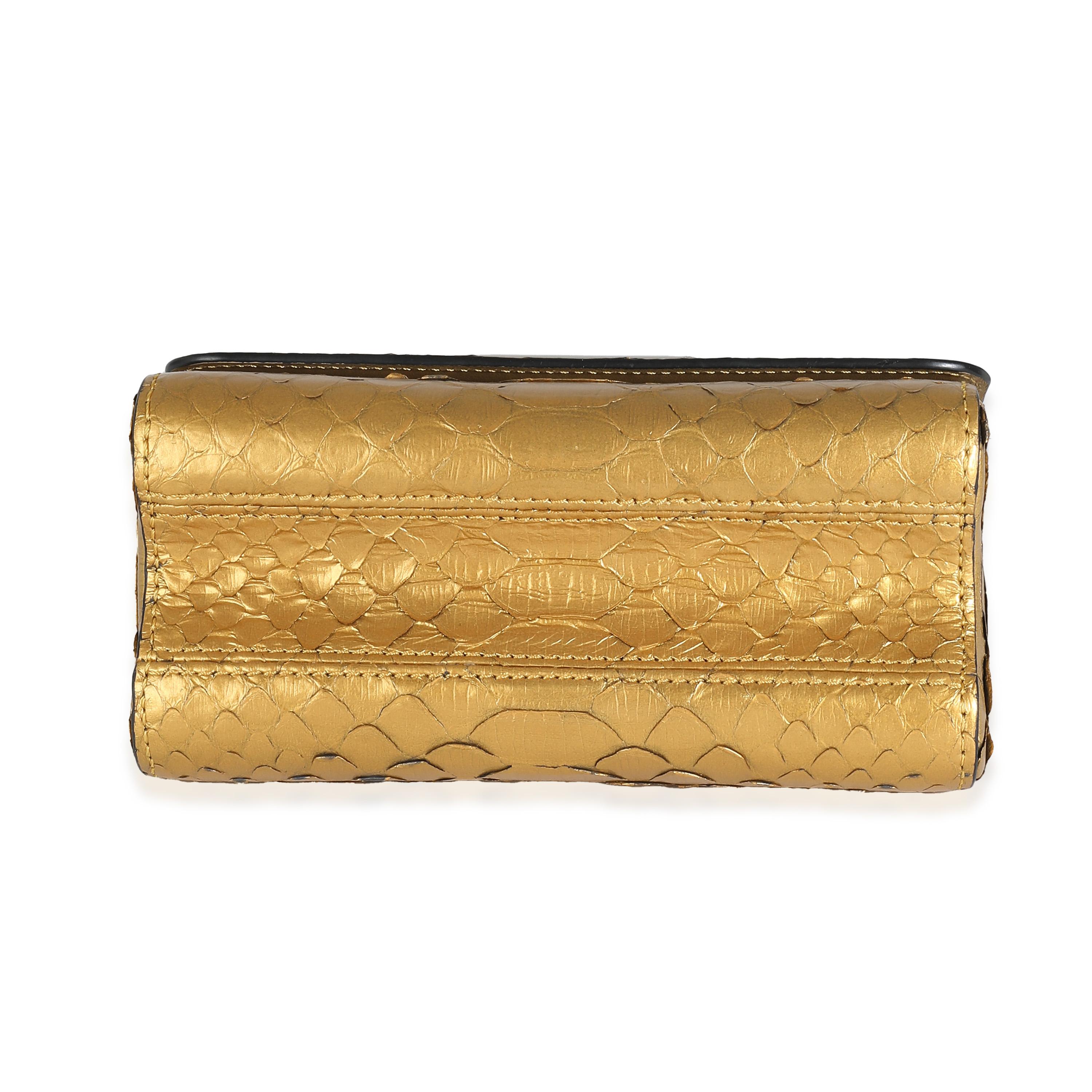 Louis Vuitton Metallic Gold Python Twist PM Excellent état - En vente à New York, NY