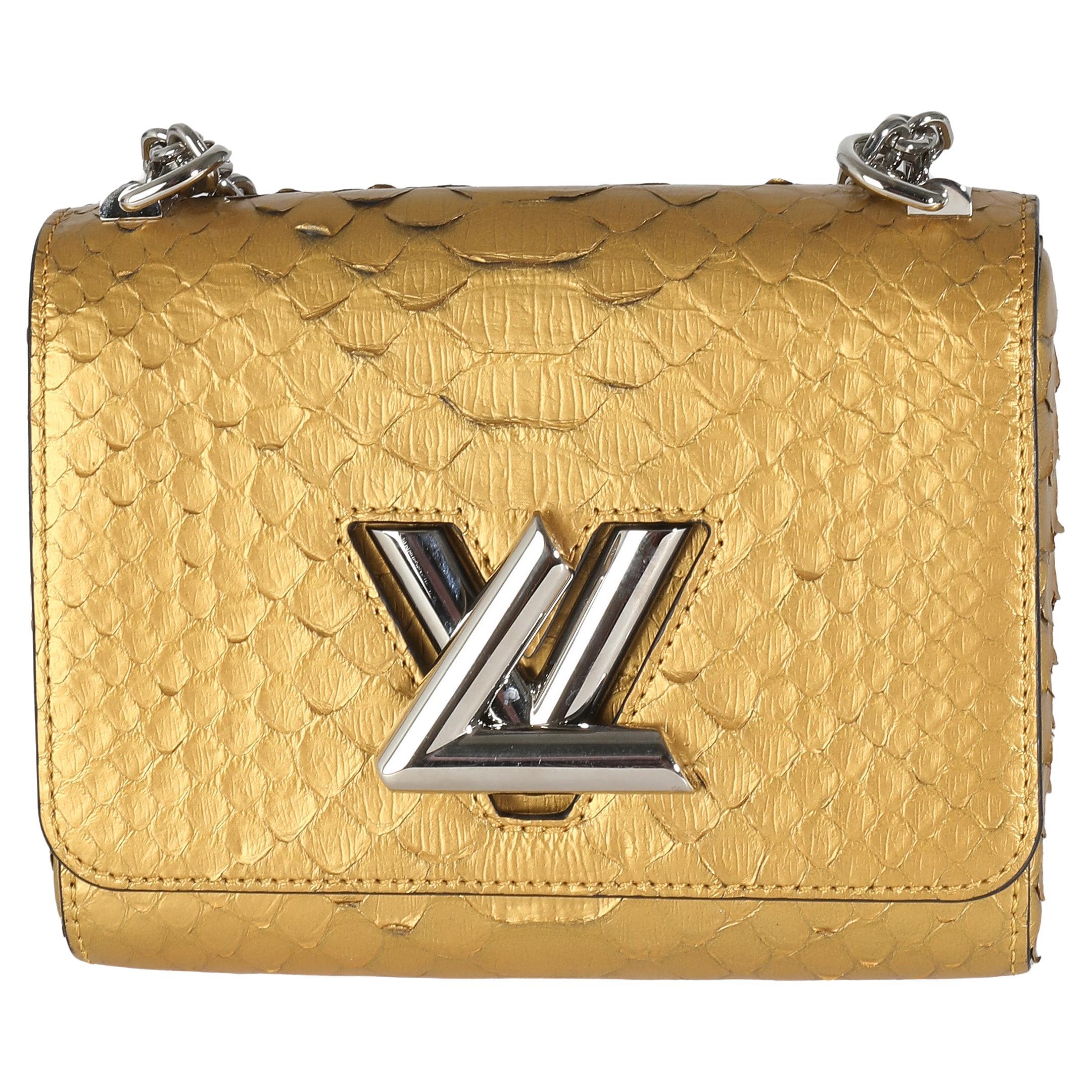 Louis Vuitton Metallic Gold Python Twist PM en vente