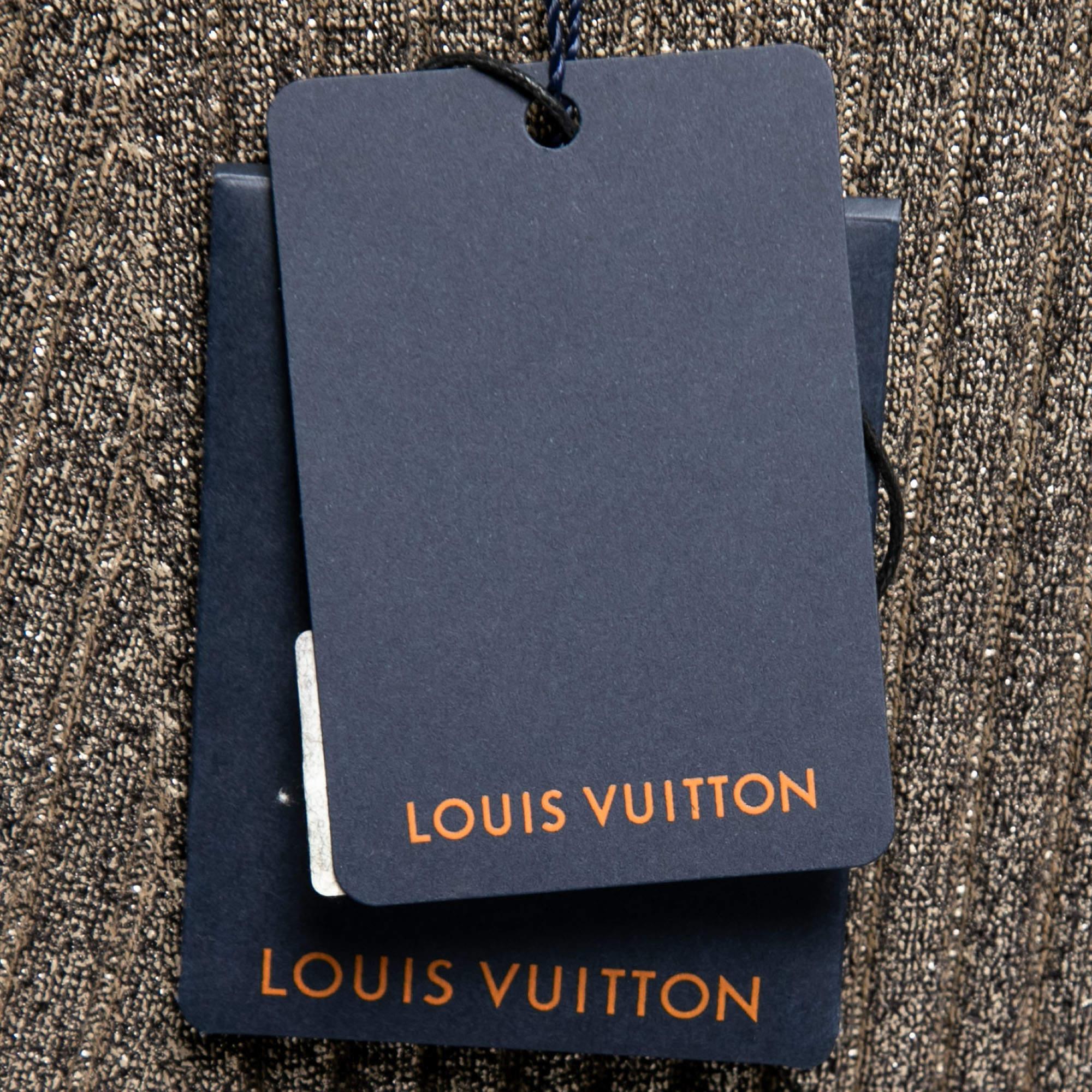 De las mujeres Louis Vuitton Falda de punto de canalé dorada metalizada L
