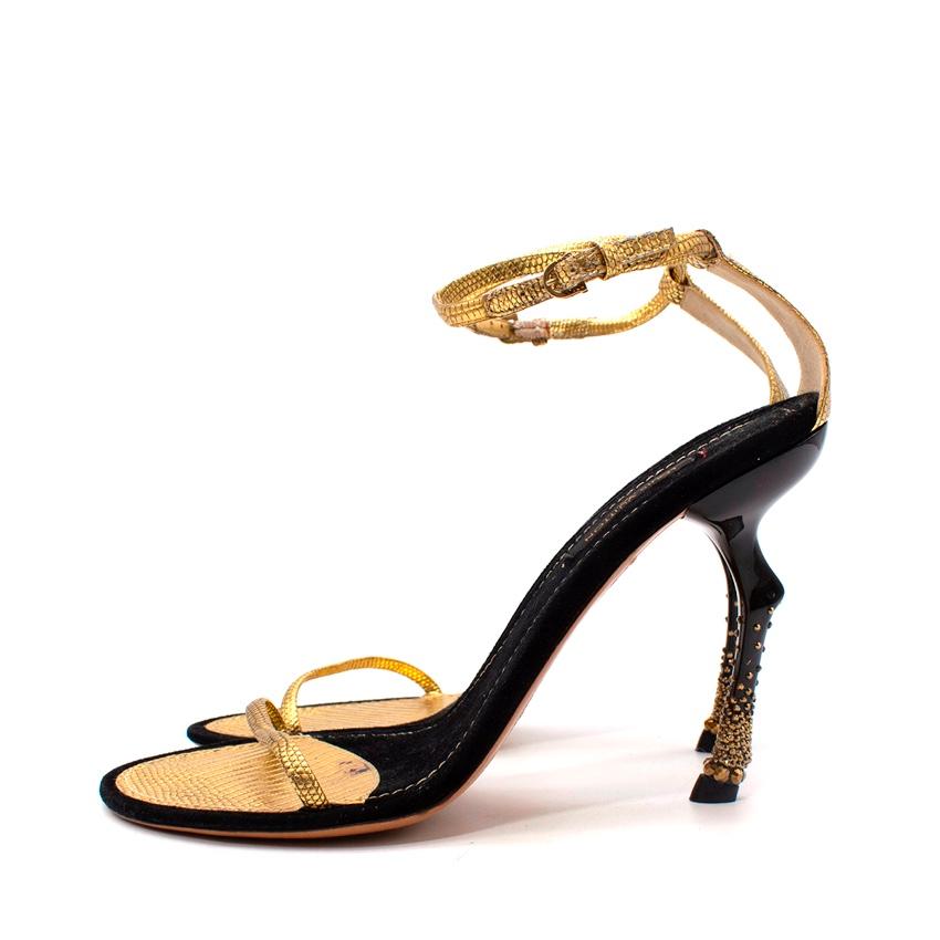 lv gold sandals
