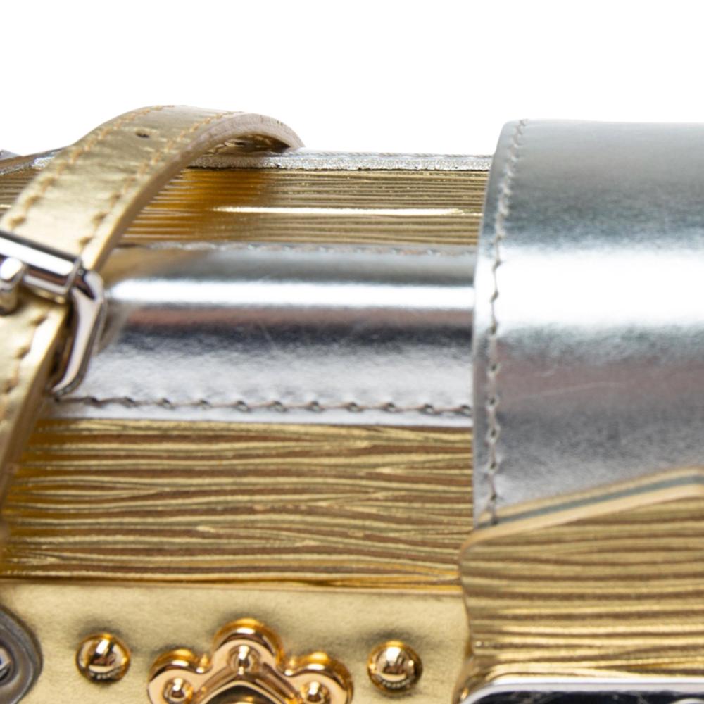 Louis Vuitton Metallic Gold/Silver Epi Leather Petite Malle Bag 2
