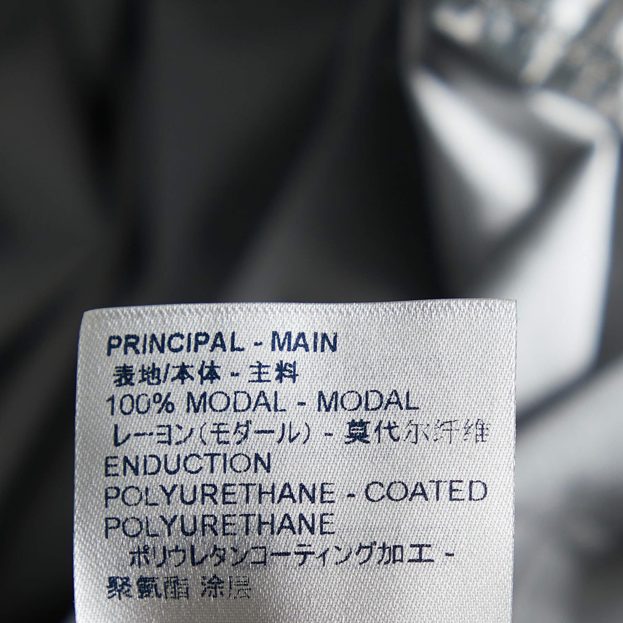 Women's Louis Vuitton Metallic Grey Metallic Coated Modal Hooded Zip Front Jacket M