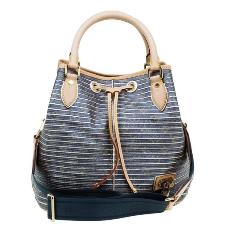 Louis Vuitton Metallic Leather Striped Eden Néo Tote For Sale at 1stdibs