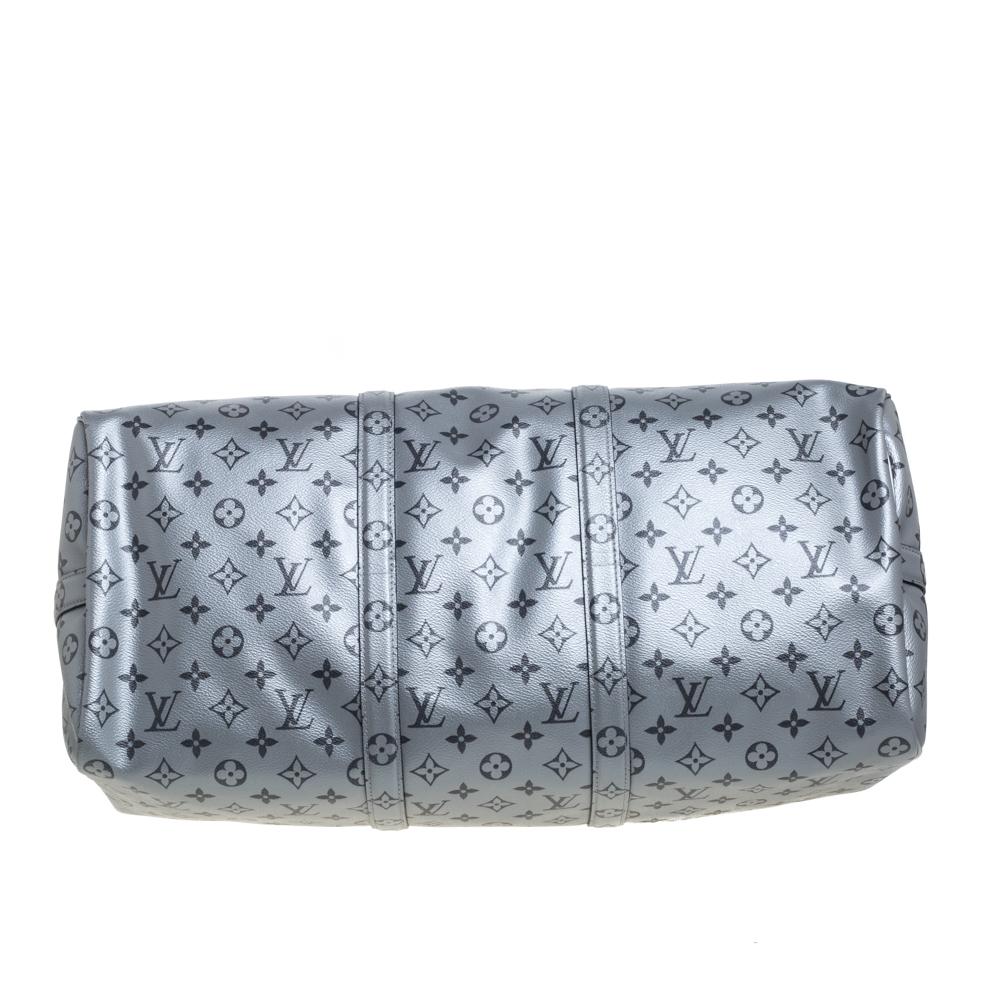 Gray Louis Vuitton Metallic Monogram Keepall Bandouliere 50 Bag
