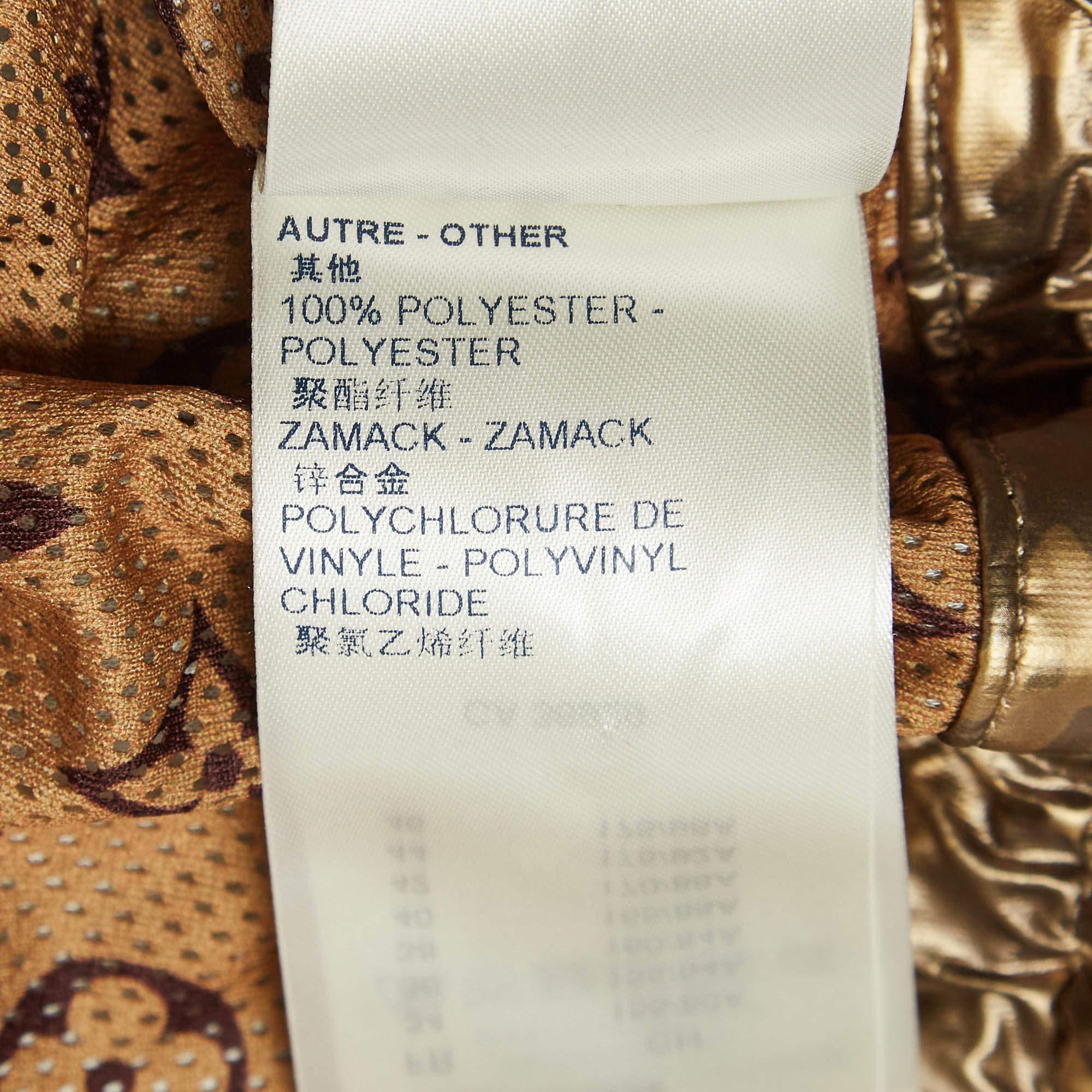 Louis Vuitton Metallic Monogram Print Modal Hooded Parka Coat S 1