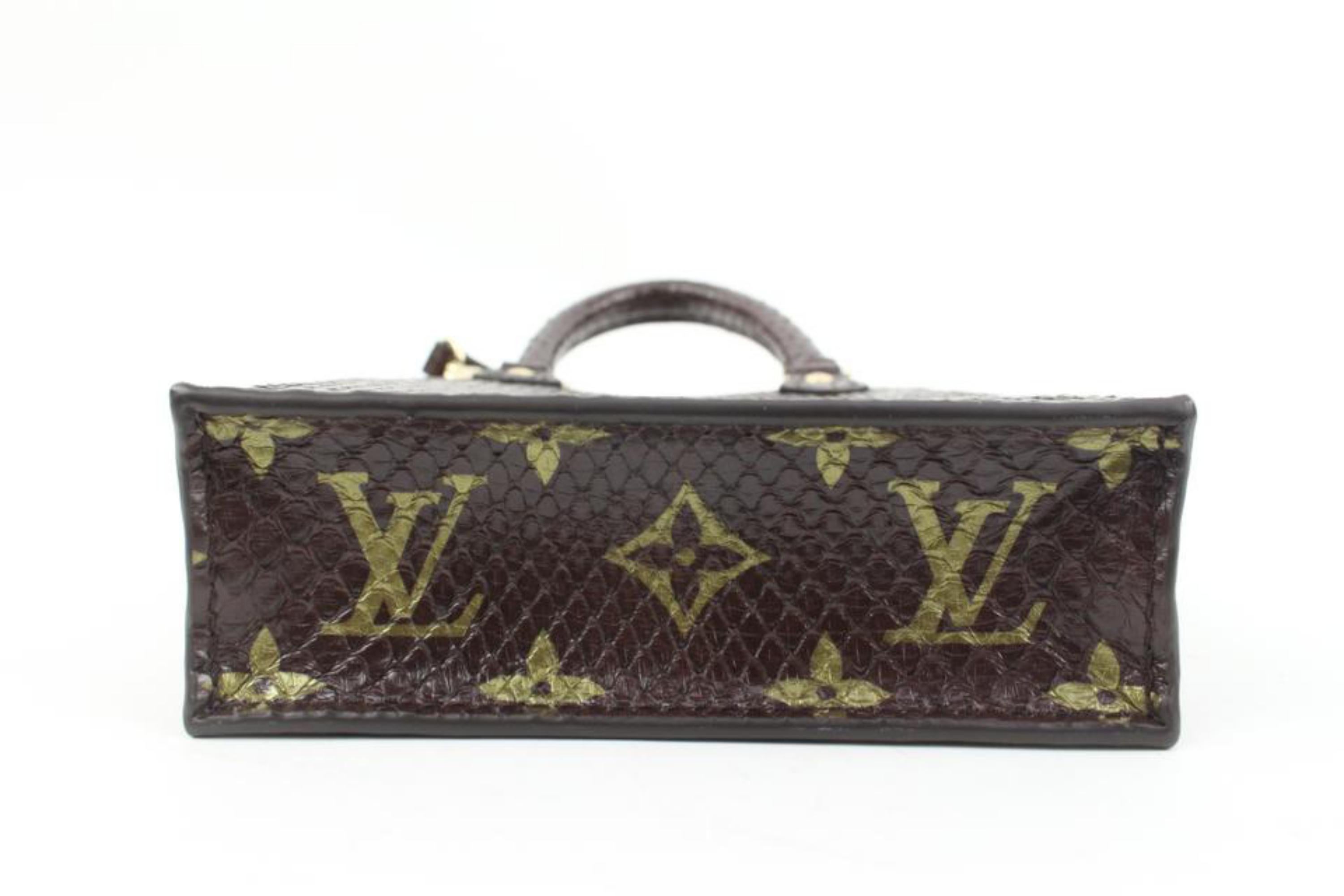 Louis Vuitton Metallic Monogram Python Petit Sac Plat Mini Crossbody 74lv225s In New Condition In Dix hills, NY