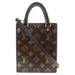 Louis Vuitton Metallic Monogram Python Petit Sac Plat Mini Crossbody 74lv225s