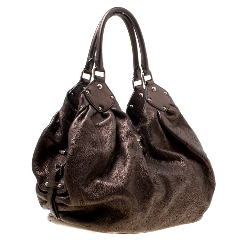 Louis Vuitton Metallic Mordore Monogram Mahina Leather Large Hobo 5