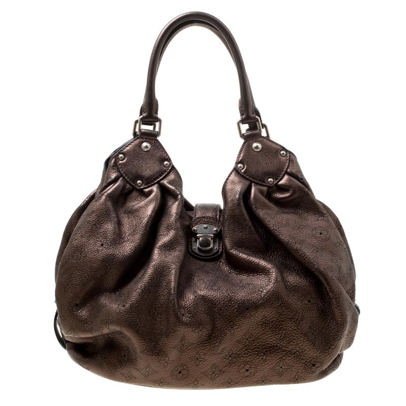 Louis Vuitton Metallic Mordore Monogram Mahina Leather Large Hobo 6