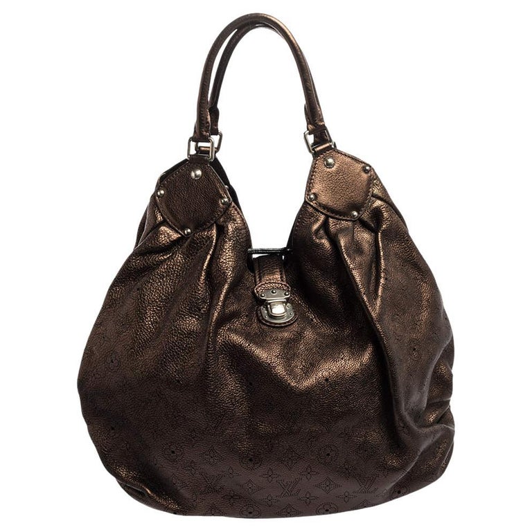 Louis Vuitton Metallic Mordore Monogram Mahina Leather Surya XL Bag For Sale
