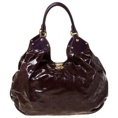 Louis Vuitton Metallic Mordore Monogram Mahina Patent Leather L Bag