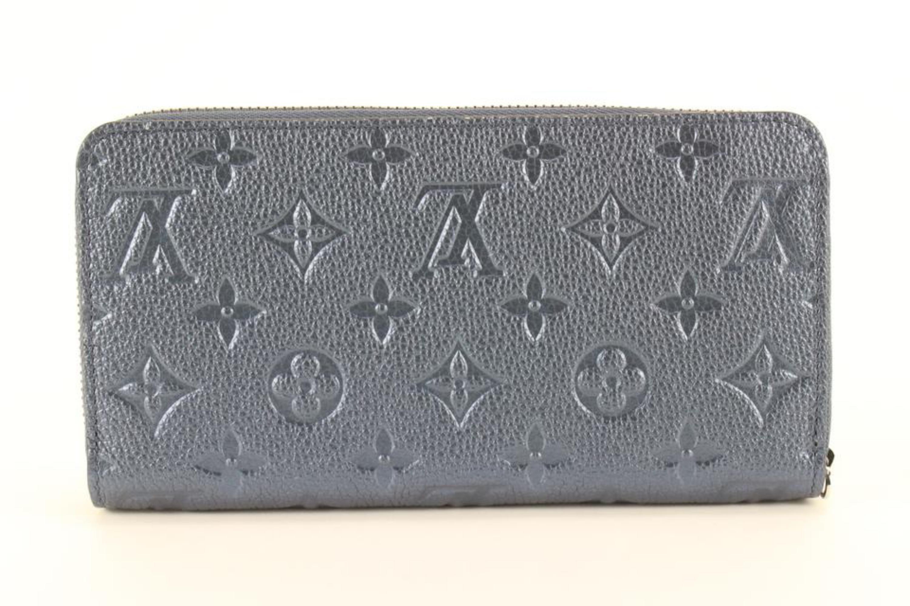 Louis Vuitton Metallic Navy Nacre Empreinte Monogram Zippy Wallet  16lk810s 6