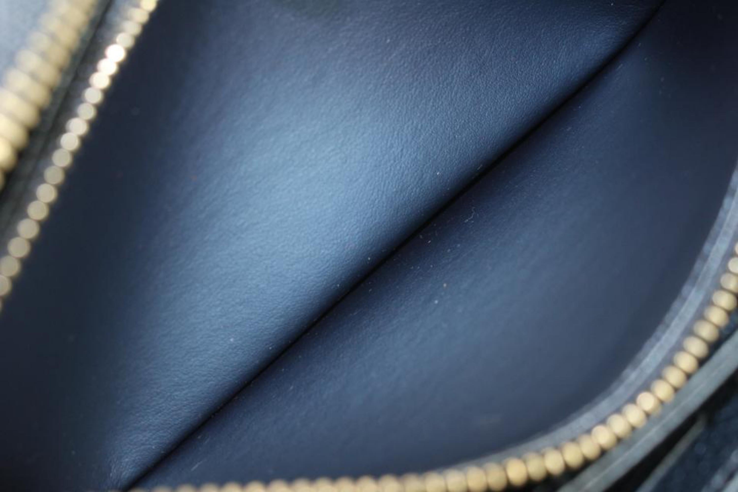 Louis Vuitton Metallic Navy Nacre Empreinte Monogram Zippy Wallet  16lk810s 7