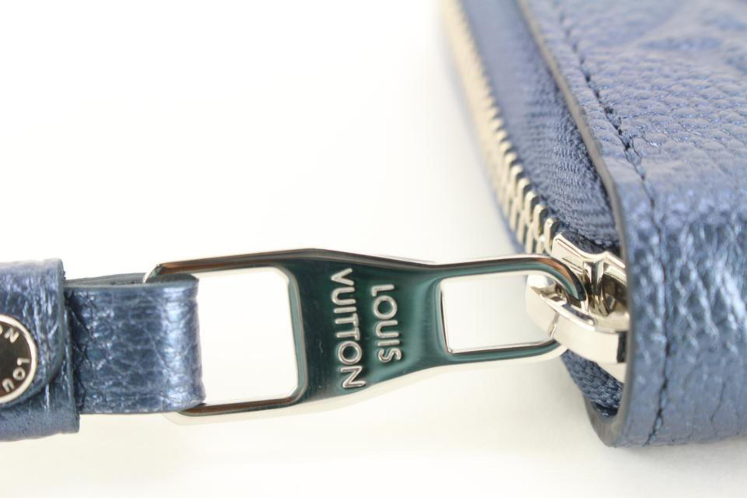 Louis Vuitton Metallic Navy Nacre Empreinte Monogram Zippy Wallet  16lk810s 3