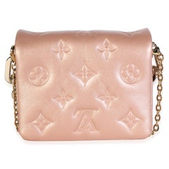 Louis Vuitton Metallic Pink Embossed Monogram Lambskin Coussin Belt Bag