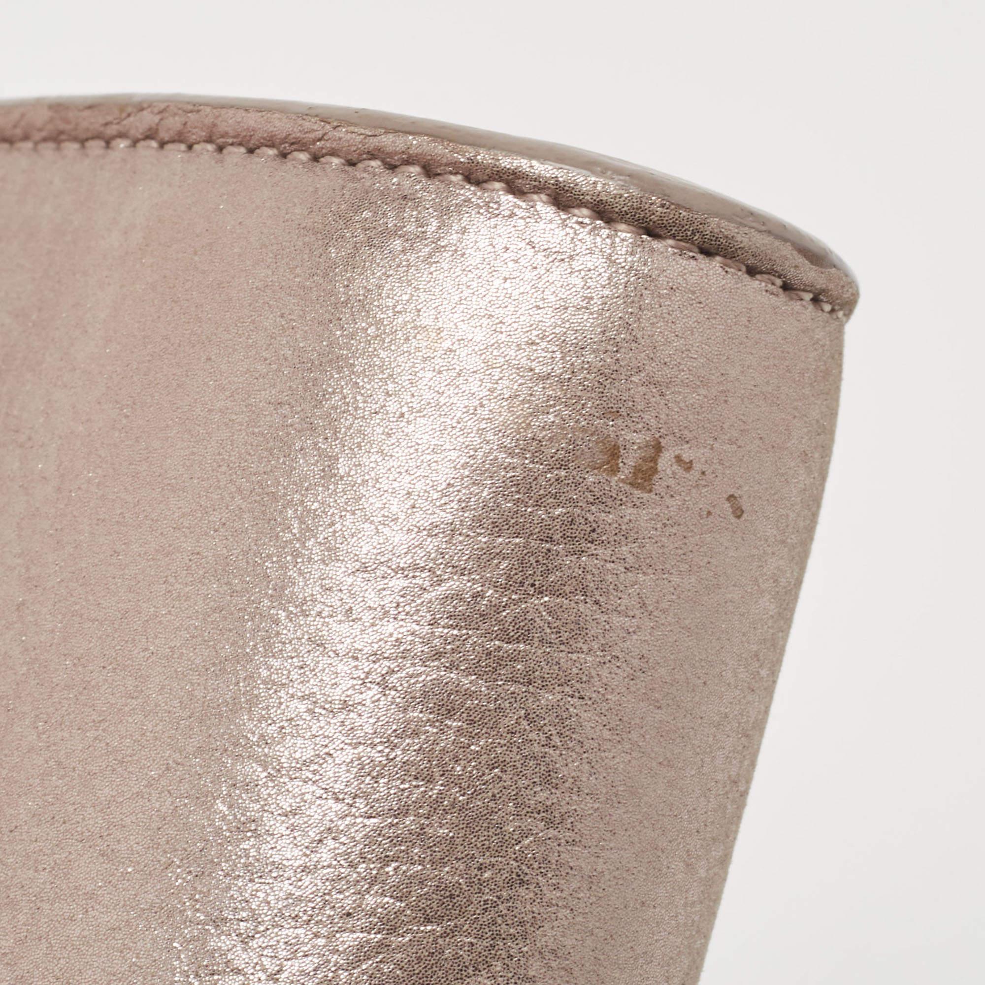 Louis Vuitton pochette Louise en cuir rose métallisé irisé avec chaîne 6