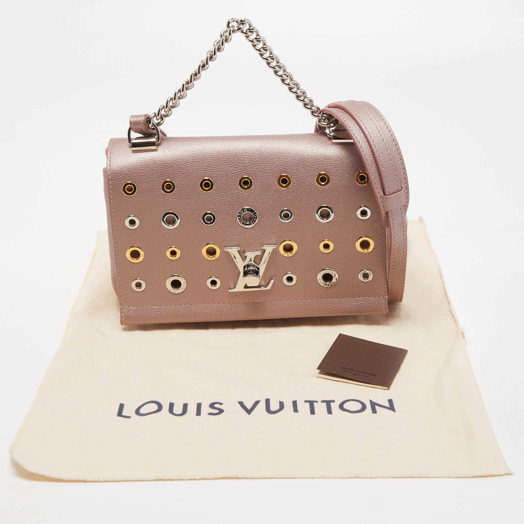 Louis Vuitton Metallic Pink Leather Eyelets Lockme II Bag 7