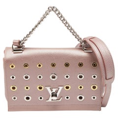 Louis Vuitton Metallic Pink Leather Eyelets Lockme II Bag