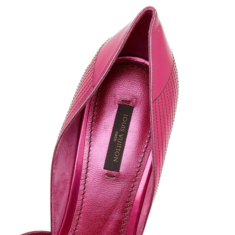 Louis Vuitton Metallic Pink Leather Open Toe Sandals Size 40.5 1