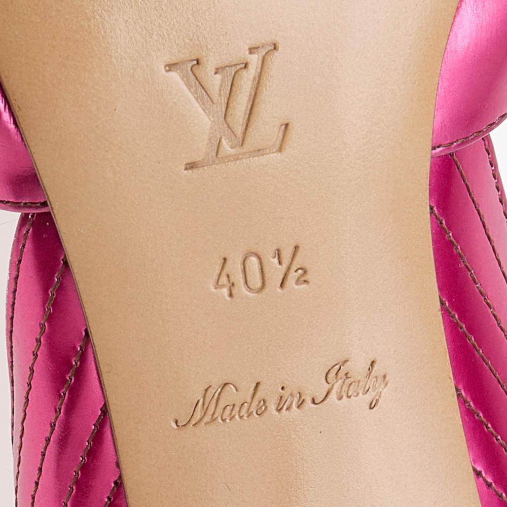 Louis Vuitton Metallic Pink Leather Open Toe Sandals Size 40.5 3