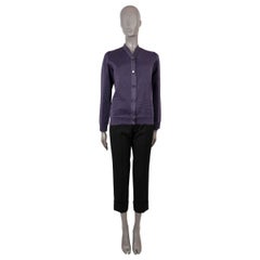 LOUIS VUITTON metallic purple polyester Button-Front Cardigan Sweater S
