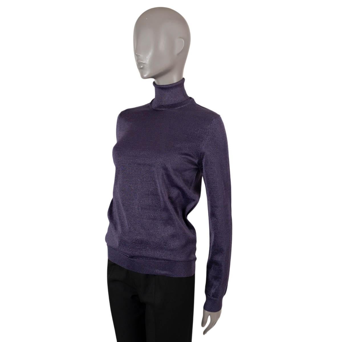 100% authentic Louis Vuitton turtleneck sweater in metallic purple polyester (100%). Features rib knit cuffs and hem. Unlined. Has been worn and is in excellent condition. Please note the brand label and size tag have been removed.

Matching