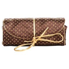 Louis Vuitton Metallic Satin Monogram Aumoniere Jewelry Roll Case Clutch 399lvs5