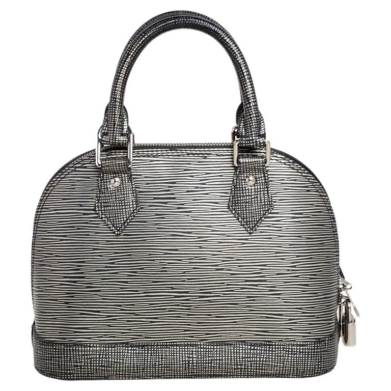 Louis Vuitton Metallic Silver Epi Leather Alma BB Bag at 1stDibs