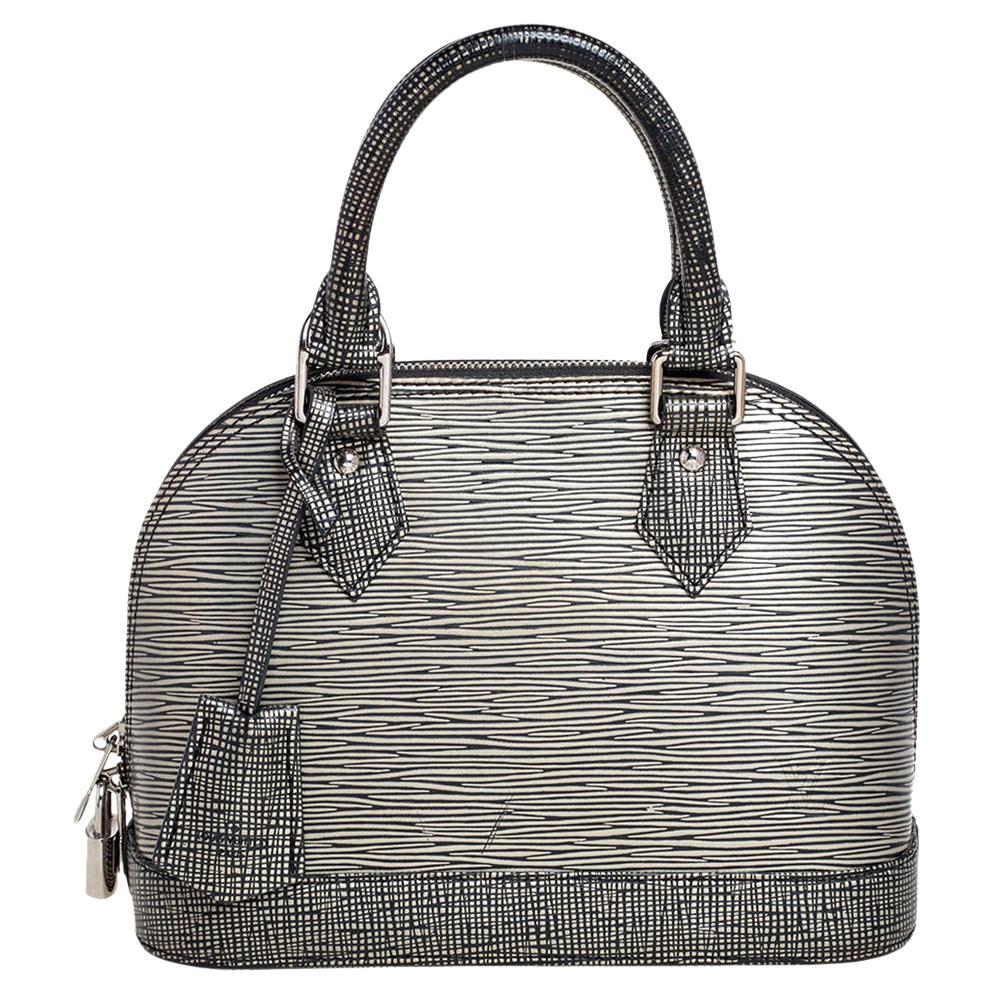 Louis Vuitton Metallic Silver Epi Leather Alma BB Bag
